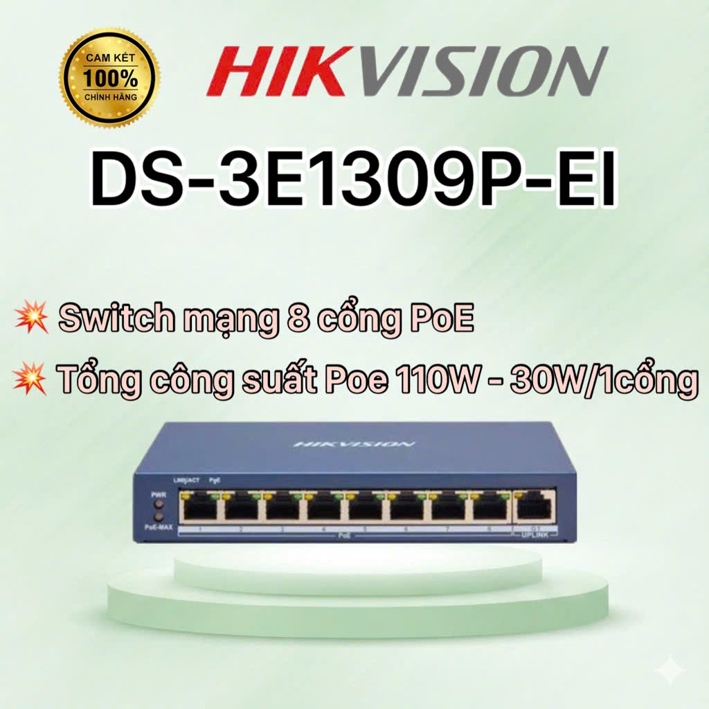 Smart Switch PoE 8 cổng HIKVISION DS-3E1309P-EI
