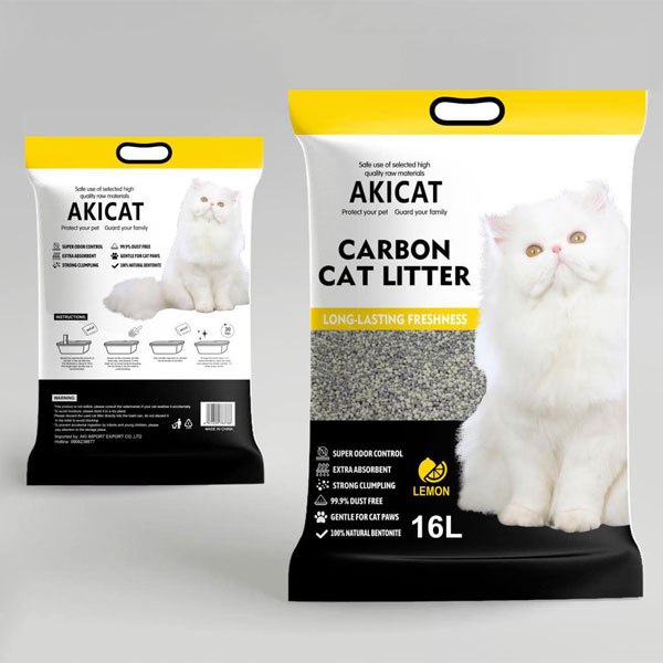 Cát đất sét vệ sinh cho mèo AKICAT carbon 8L, thấm hút, vón tốt