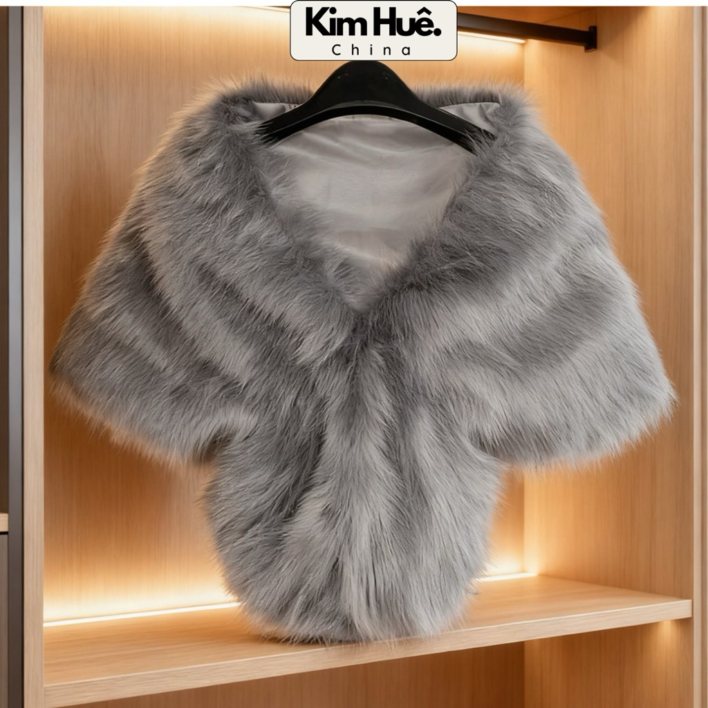 (Oder China) Khăn choàng lông mịn khoác ngoài