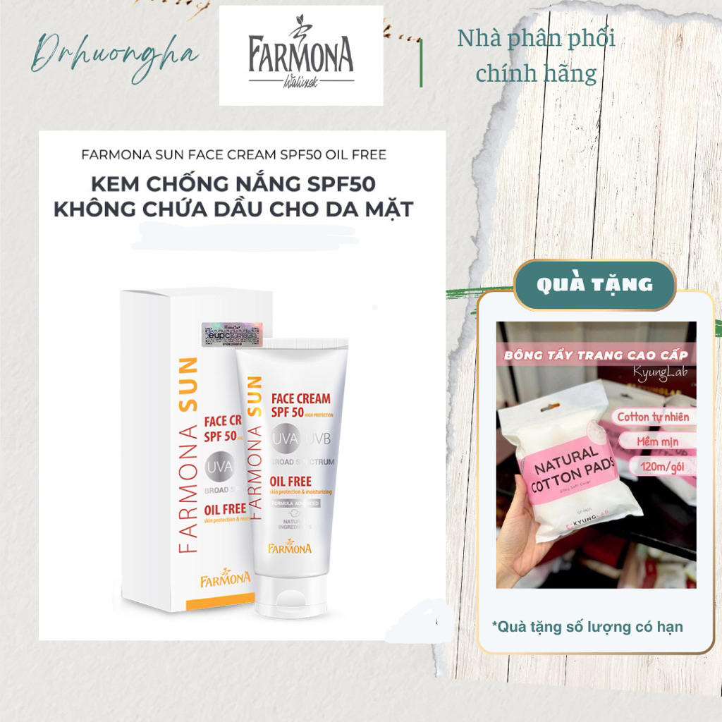 🍊🍊🍊Kem chống nắng Farmona (Farmona Sun Face Cream SPF 50 Oil Free) 🔥🔥🔥