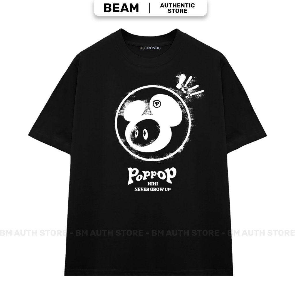 Áo Thun PopPop HiHi Unisex Cotton Cao Cấp Form Rộng 001 - BM Authentic