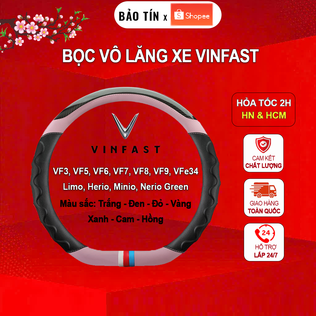Bọc Vô Lăng Xe Ô Tô Vinfast VF3,VF5,VF6,VF7,VF8,VF9,VFe34