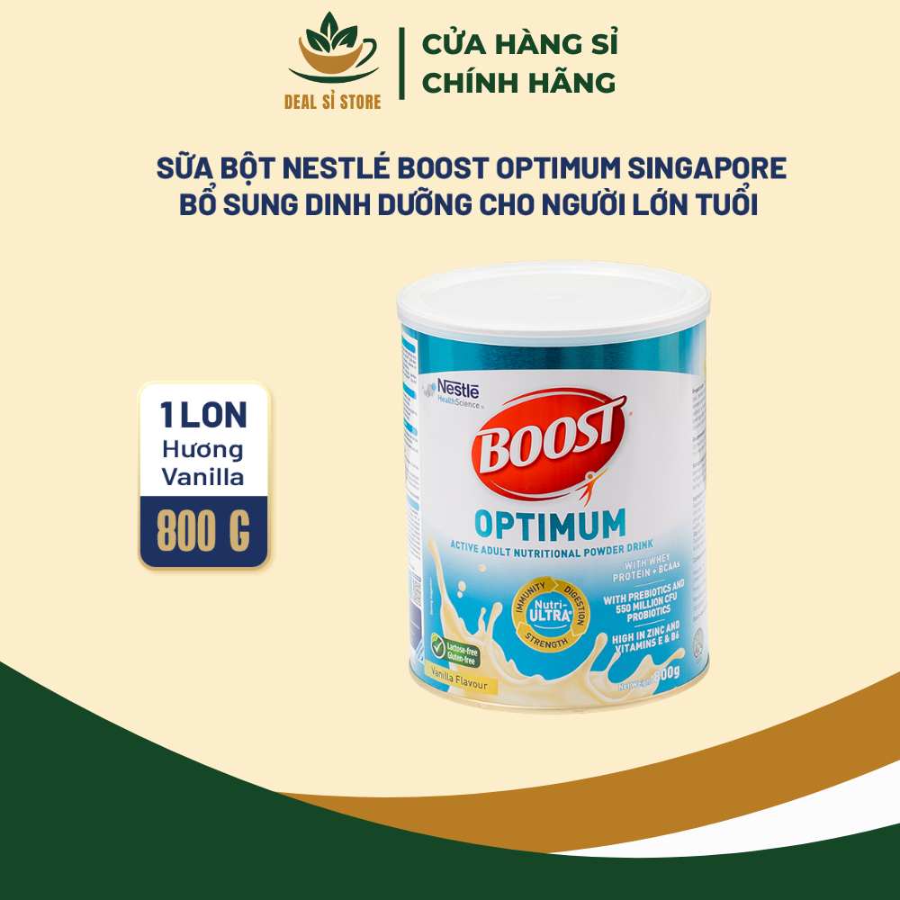 Sữa Bột NESTLÉ BOOST OPTIMUM Singapore Bổ Sung Dinh Dưỡng Cho Người Lớn Tuổi - Lon 800G