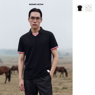 [N] Áo Polo Slimfit Cổ Tim Phối Bo Vải Cá Sấu Cotton 4 Chiều Thoải Mái Chỉn Chu, PL0217 SOME HOW STORE