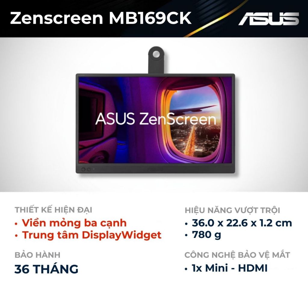 Màn hình ASUS Zenscreen MB169CK 15.6” FHD IPS 60Hz - Màn Hình Di Động