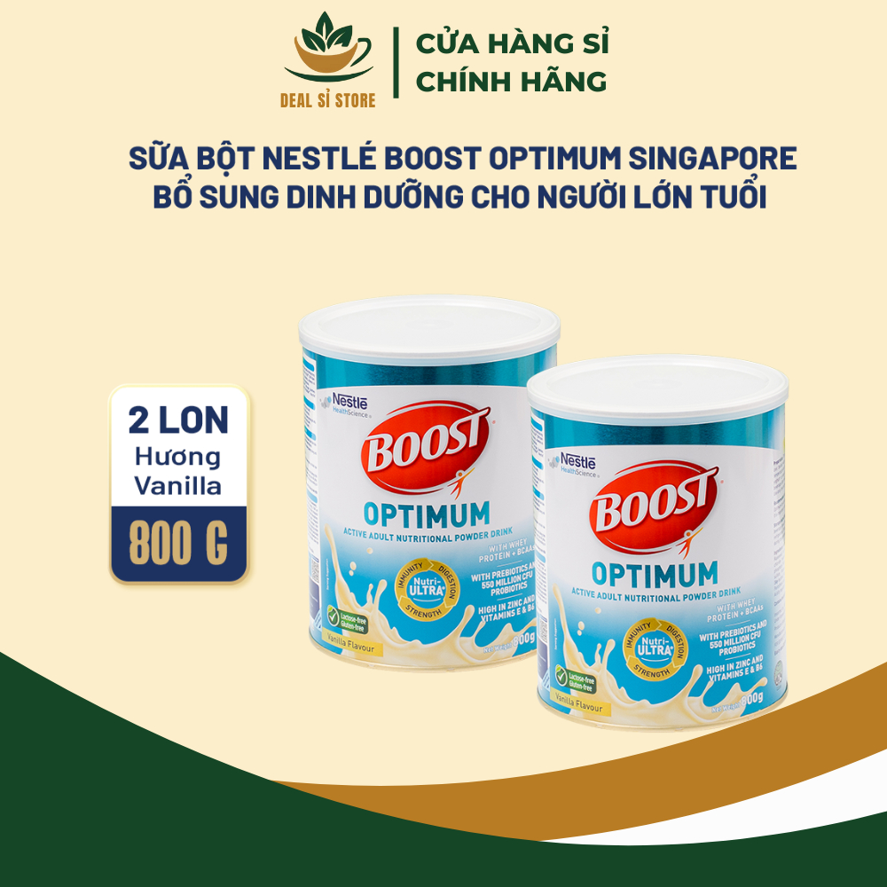 Combo 2 Sữa Bột NESTLÉ BOOST OPTIMUM Singapore Bổ Sung Dinh Dưỡng Cho Người Lớn Tuổi - Lon 800G