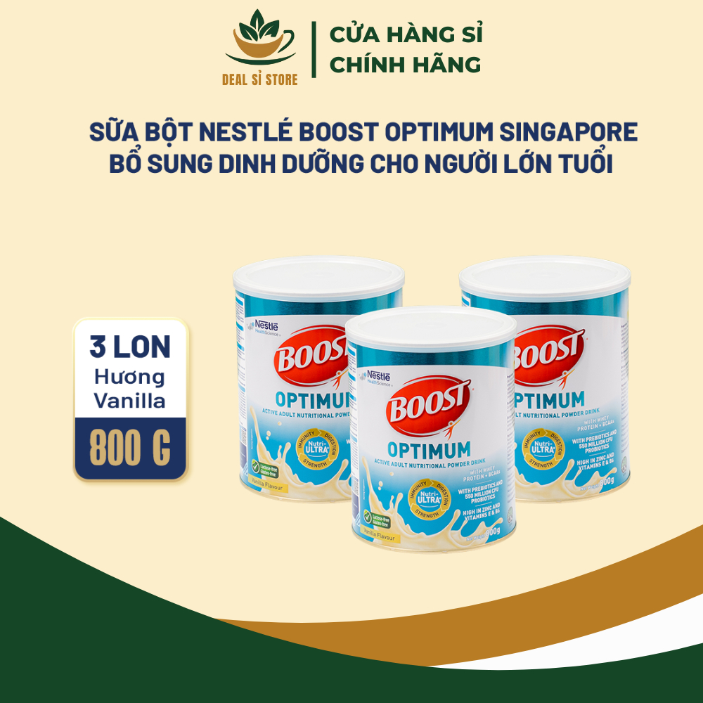 Combo 3 Sữa Bột NESTLÉ BOOST OPTIMUM Singapore Bổ Sung Dinh Dưỡng Cho Người Lớn Tuổi - Lon 800G