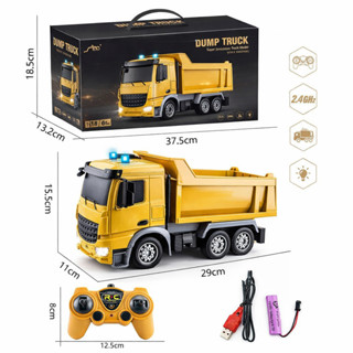 Xe ben điều khiển từ xa đồ chơi xe công trình pin sạc, nâng hạ thùng, mô hình xe tải điều khiển được