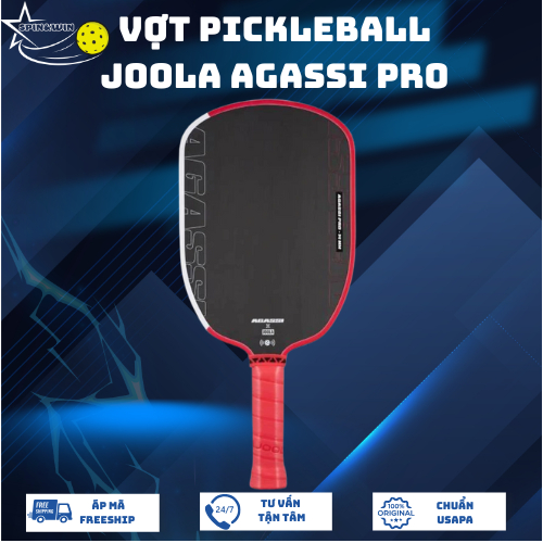 [Chính Hãng] Vợt Pickleball Joola Agassi Pro 16mm Full Carbon Siêu Nhám – Tặng 2 Bóng & Bao Bảo Vệ