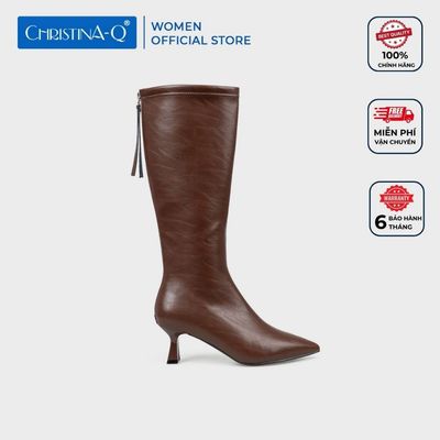 Giày Boots Nữ Cao Cổ Mũi Nhọn CHRISTINA-Q BON014H