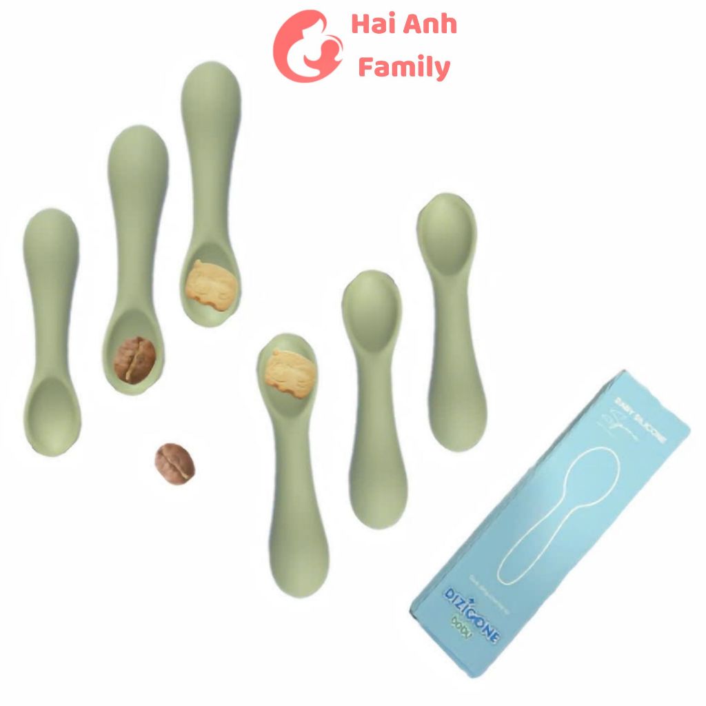 Thìa ăn dặm Dizigone Baby silicon cho bé Baby an toàn mềm mại