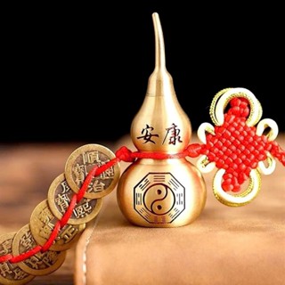 Dây Treo Hồ Lô Bát Quái 5 Xu Ngũ Đế Đúc Đồng Phong Thủy,Trang Trí Tết Tủ Thần Tài Cửa Nhà Cây Mai Đào May Mắn