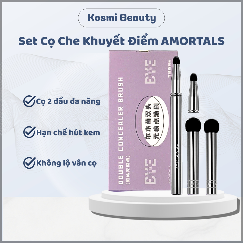 Bộ cọ che khuyết điểm Amortals set cọ AMORTALS hai đầu tròn che khuyết điểm - Kosmi Beauty