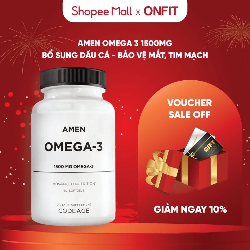 Viên Uống Dầu Cá Codeage Amen Omega 3 (90 Viên) Dầu Cá Cao Cấp Tinh Khiết | ONFIT