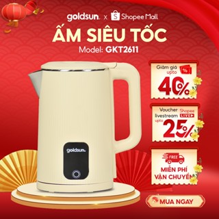 Ấm Siêu Tốc 2 Lớp Cách Nhiệt Goldsun Dung Tích 1.8L Đun Siêu Tốc Tự - Ngắt Khi Sôi - GKT2611