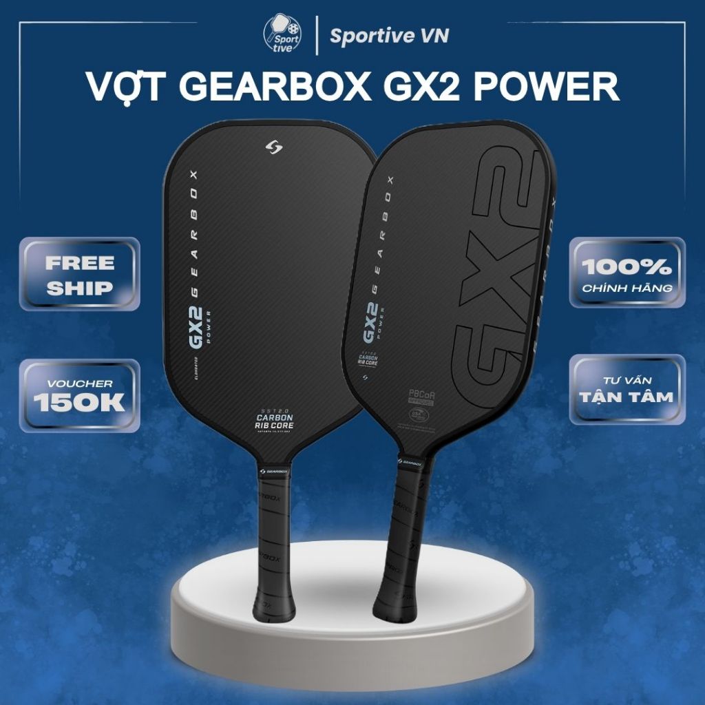 [CHÍNH HÃNG] Vợt Pickleball Gearbox GX2 Power – Dòng Power Cao Cấp, Đánh Mạnh – Ổn Định – Chuẩn Xác