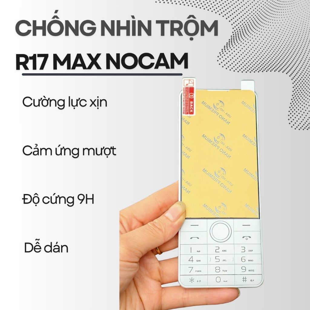 Chống Nhìn Trộm cho Điện thoại R17 Plus Max Nocam - Cường lực xịn mỏng cảm ứng tốt