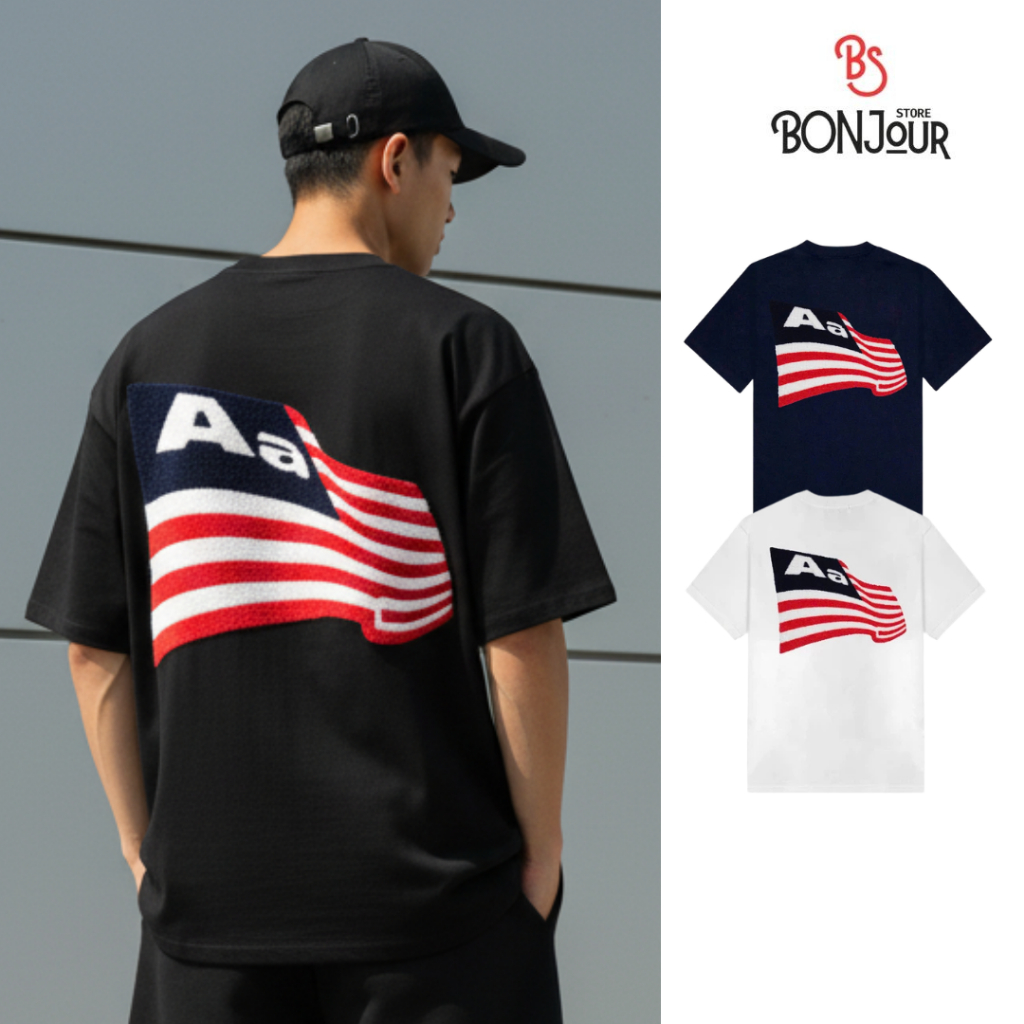 Áo Thun Nam AA Studio Thêu Logo - Áo Phông AA Stu Tay Lỡ Form Rộng Oversize Chuẩn Boy Phố