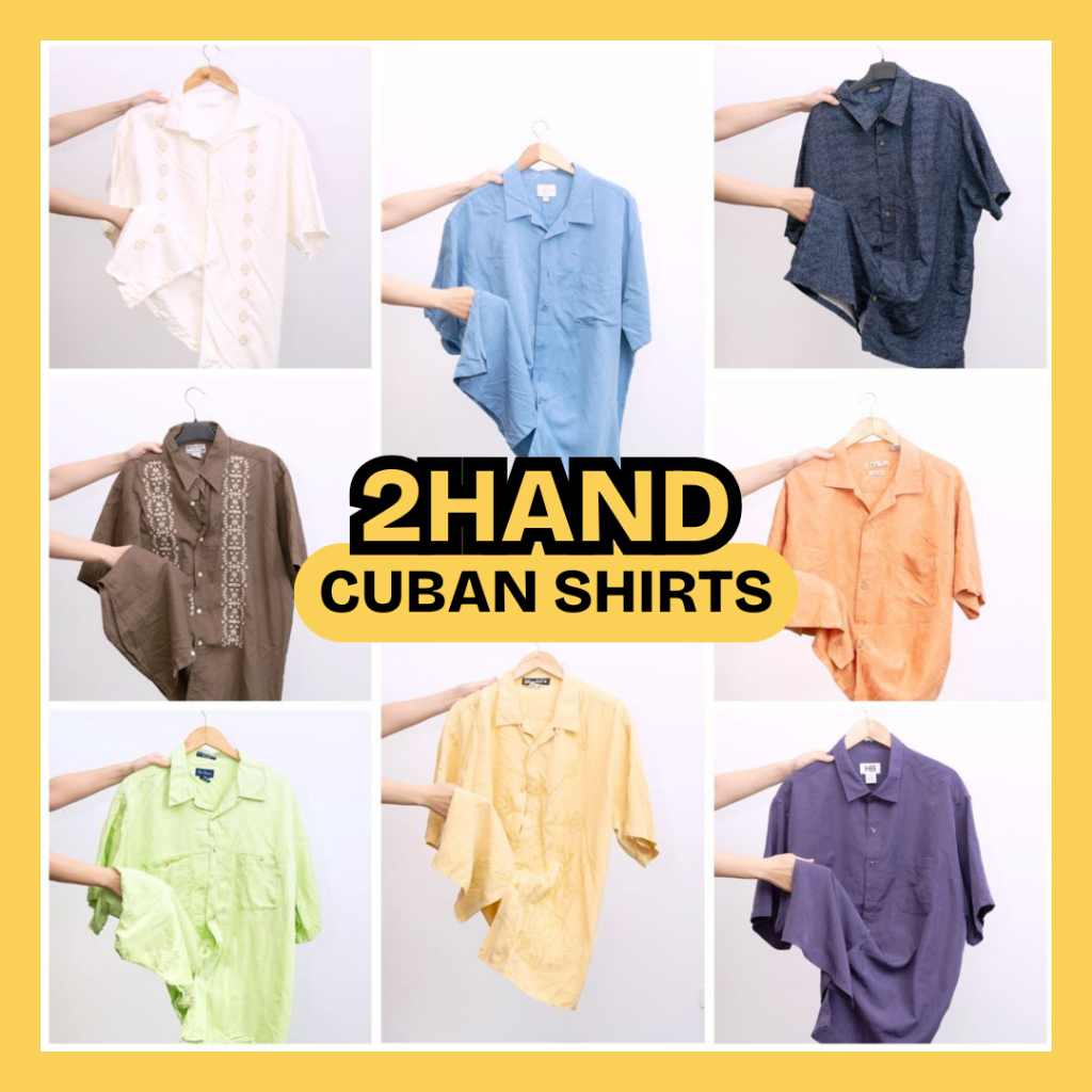 (CUBAN SHIRTS) Áo Sơ Mi Hawaii Cuban basic trơn - họa tiết đơn dễ phối đồ Unisex 2hand USA