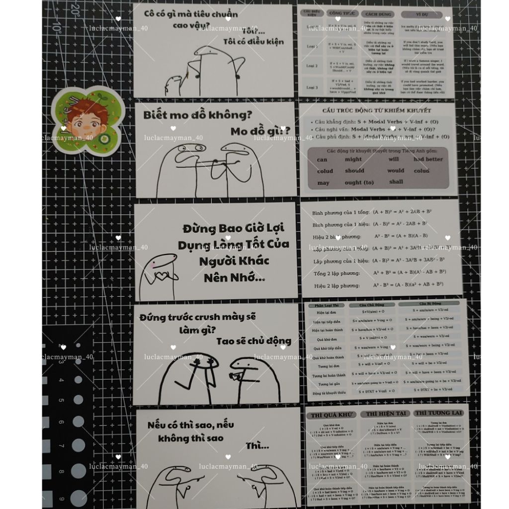 Set 50 cái Card des Kiến Thức Meme Độc Lạ, làm freebies