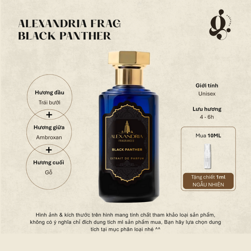 Nước hoa unisex Alexandria Black Panther dầu thơm mini 1ml 5ml 10ml / Ginger Perfume
