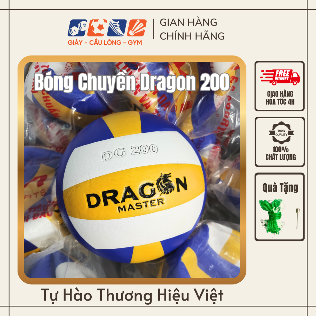 Quả Bóng Chuyền da Dragon Master DG-200 Thăng Long  – Da PVC Bền, Mềm Tay, Chuẩn Tập Luyện & Thi Đấu
