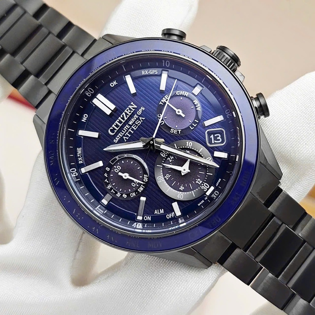 Đồng Hồ Nam Citizen Attesa GPS CC4059-64L Eco Drive Size 44.6 Sapphire Dial World Time