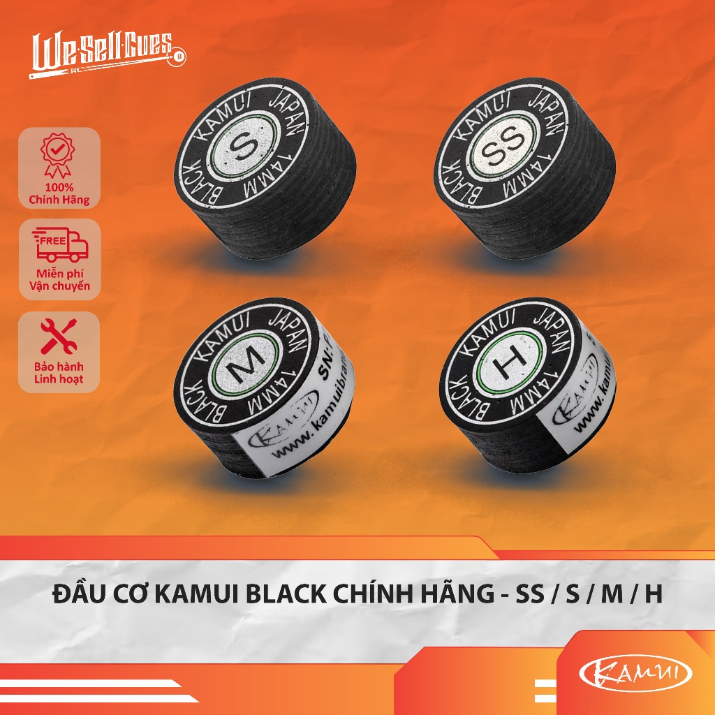 Đầu Cơ Bida Kamui Black Chính Hãng - Size SS / S / M / H
