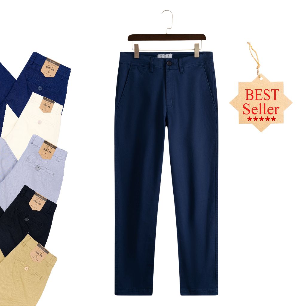 Quần dài nam Kaki co giãn chuẩn form basic, Kaki cotton cao cấp CAMRI x DUVALL ( Size 28-36 ) QKKDCR