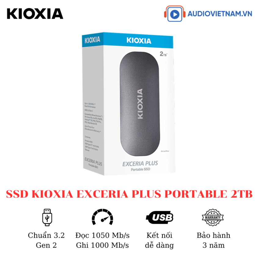 Ổ CỨNG GẮN NGOÀI SSD KIOXIA 2TB EXCERIA PLUS