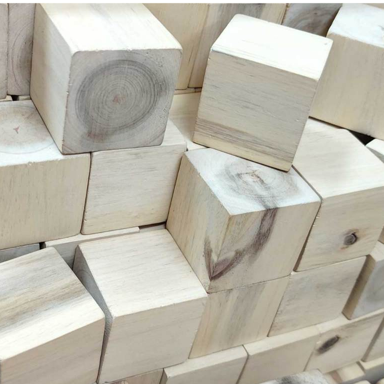 20 Khối lập phương 5cm bằng gỗ, khối vuông xếp chồng và làm đồ thủ công DIY, đồ chơi gỗ xây dựng, kh