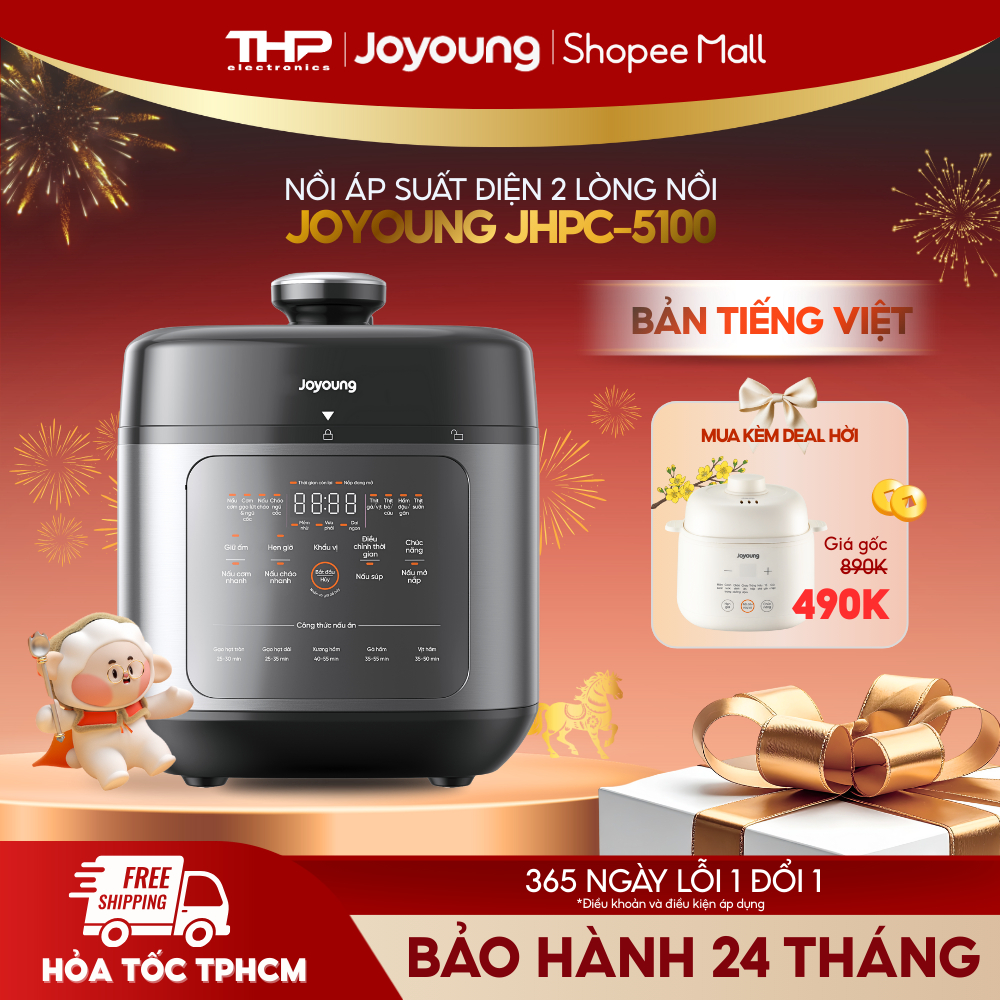 [Deal nấu chậm] Nồi áp suất Joyoung JHPC-5100 900W 5L - BH 2 năm