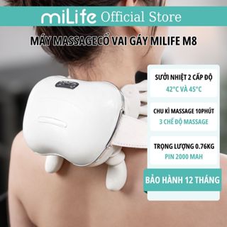 Máy massage cổ vai gáy miLife M8, chườm nóng 2 cấp 45 độ, 3 chế độ bóp