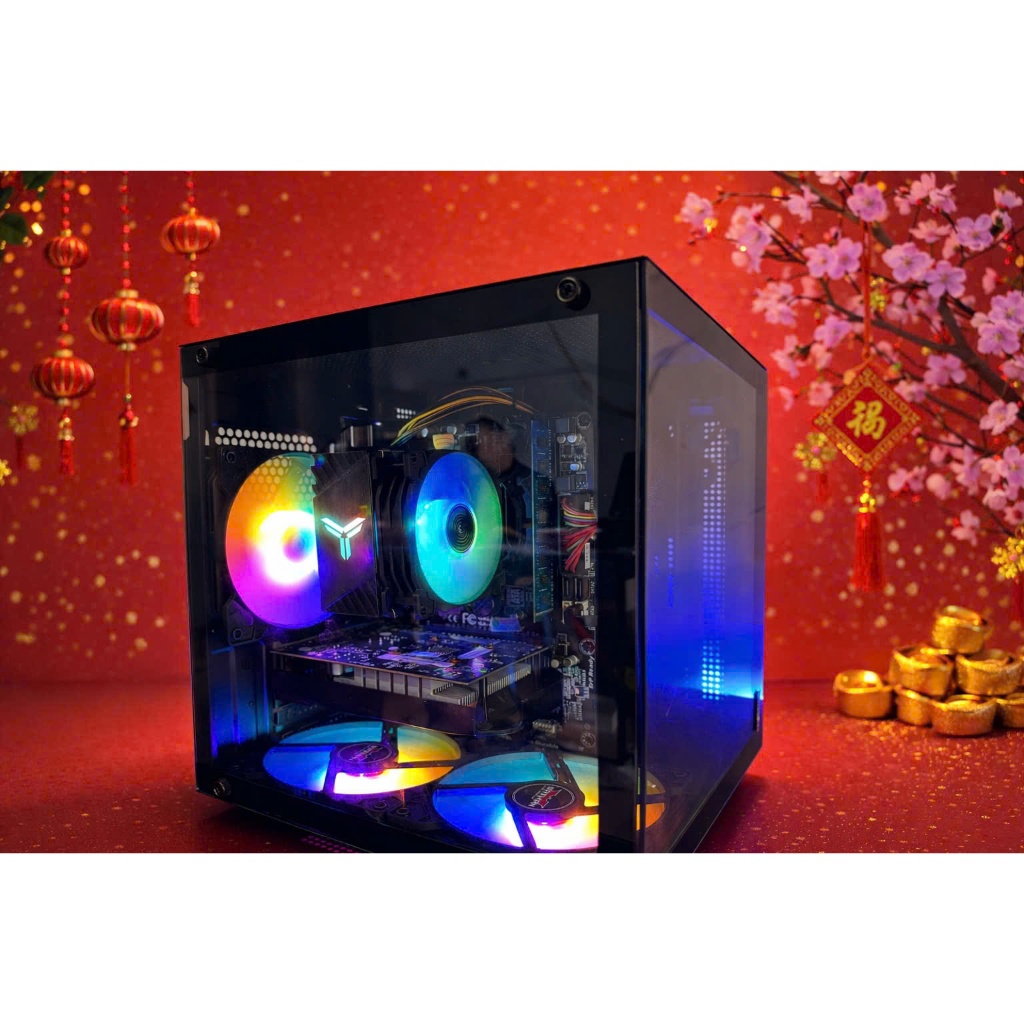 Bộ máy tính bể cá chơi game giá rẻ  cấu hình cao màn 22 inch mới  phù hợp  game phổ thông liên minh 