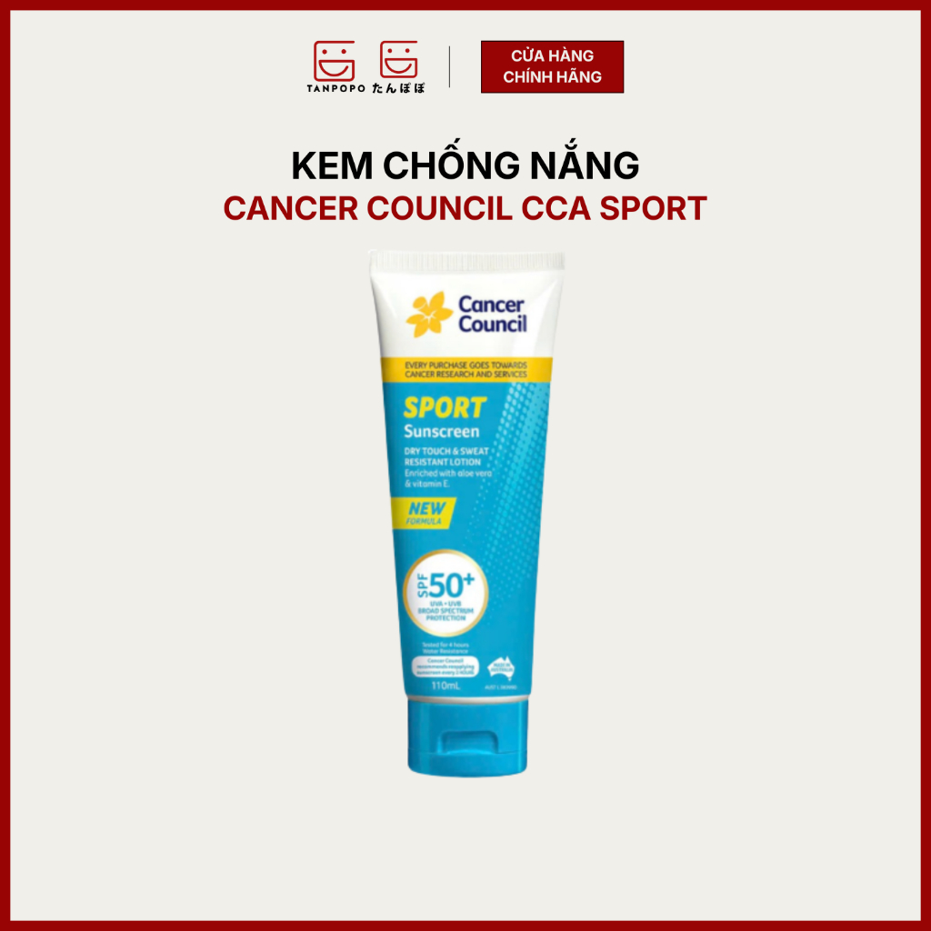 Kem Chống Nắng Cancer Council CCA Sport Sunscreen SPF50+ 110ml