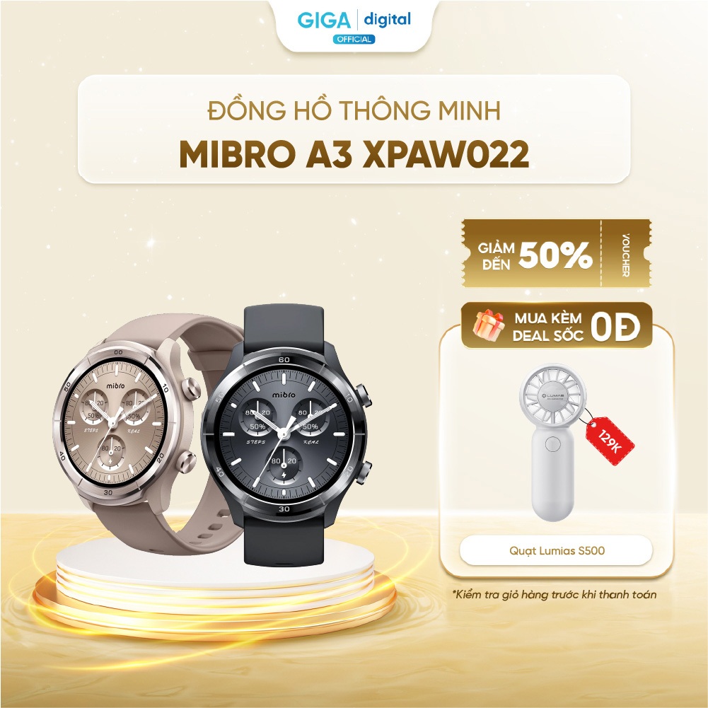 Đồng hồ thông minh Mibro A3 XPAW022 - HD 1.39" - Pin 300mAh - Định vị GPS - Nghe gọi Bluetooth