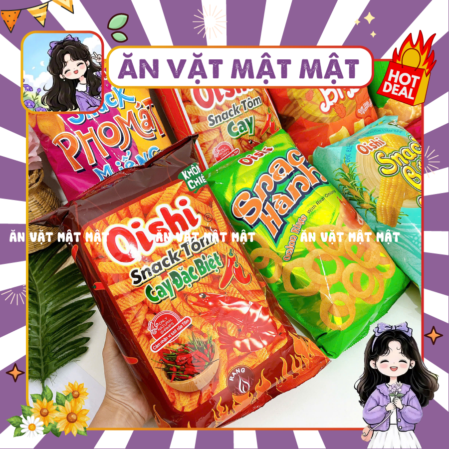 [GÓI SIÊU TO KHỔNG LỒ 110G] Bim bim Oishi đủ 8 vị hàng chính hãng