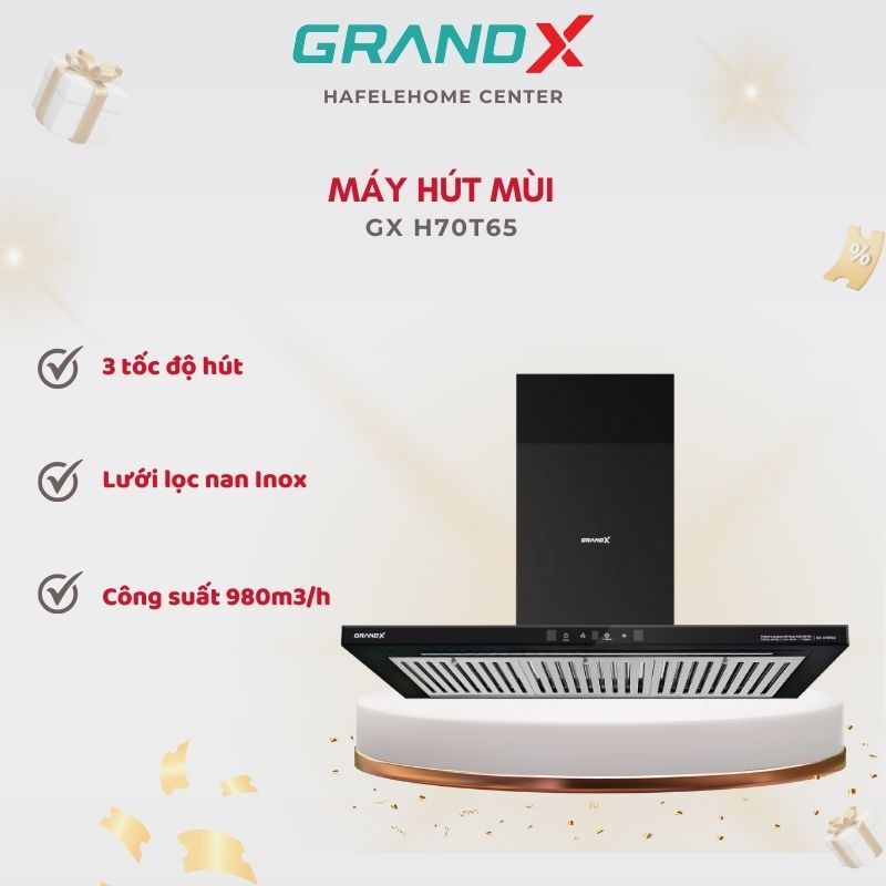 Máy Hút Mùi GrandX GX H70T65 – Máy Hút Khói Âm Tủ Hiện Đại, Lọc Than Hoạt Tính, Sang Trọng