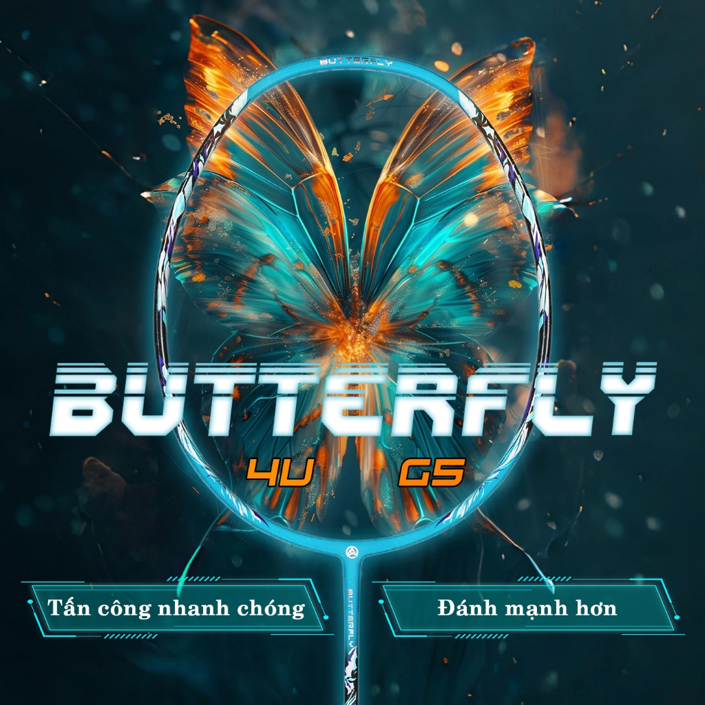 ALPSPORT Butterfly 4U 92g Carbon MAX 30LBS Vợt Cầu Lông Siêu Nhẹ Tấn Công Tập Luyện Giao từ Việt Nam