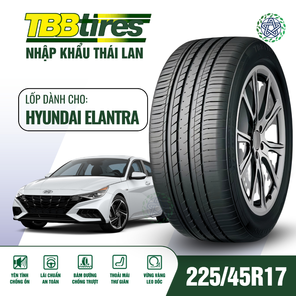 Lốp Ô Tô TBB 225/45R17 94W XL TR-66 Nhập Thái Lan - Cho Kia Rondo, Elantra Sport, Peugeot 408 - Bảo 