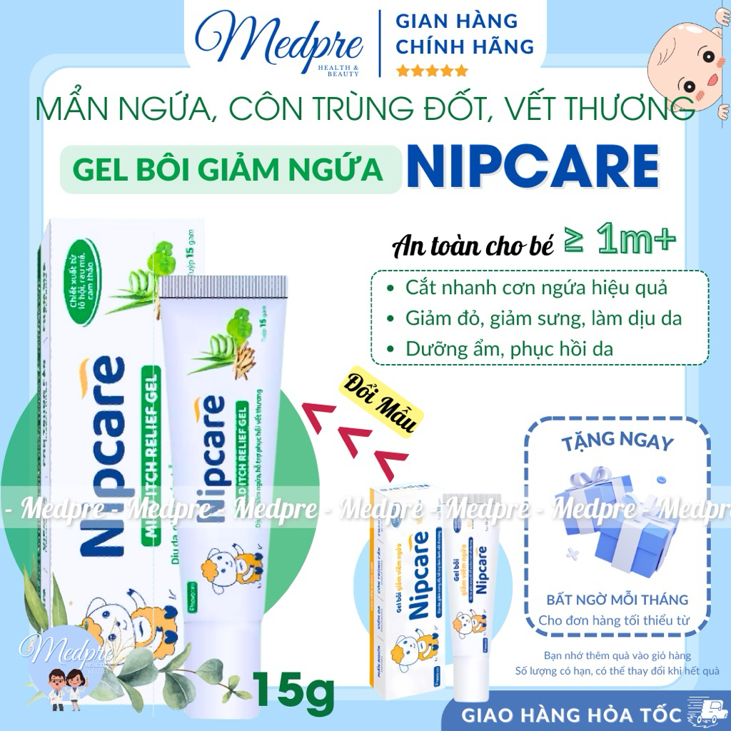 Kem bôi ngứa/ chàm sữa Nipcare 10g/15g - Hỗ trợ giảm cơn ngứa, dịu da, giảm sưng đỏ, hỗ trợ làm lành