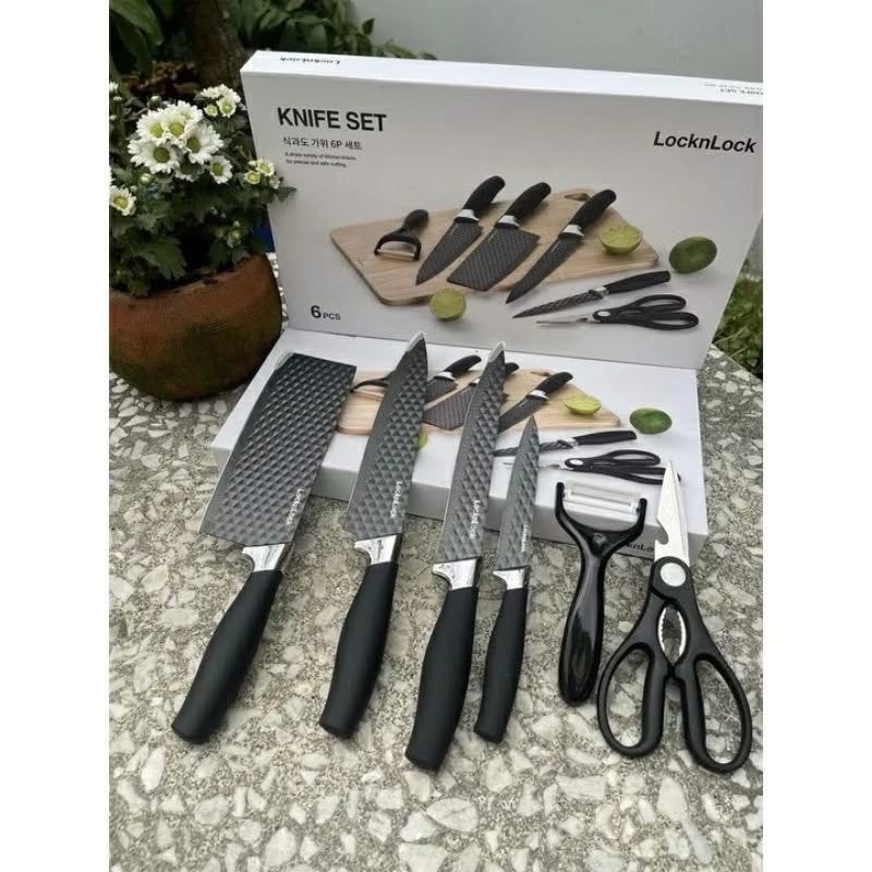 [LOCK&LOCK] BỘ DAO 6 MÓN CHỐNG DÍNH BẰNG THÉP KHÔNG GỈ LocknLock CKK103S6