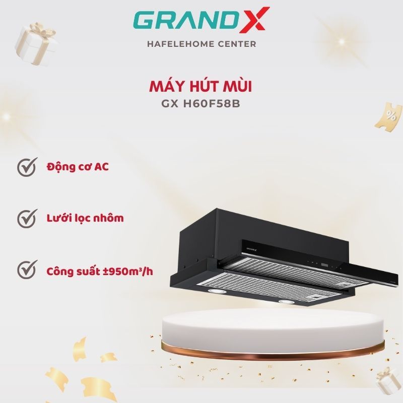 Máy hút mùi âm tủ GrandX GX H60F58B - Chuẩn Gian Bếp Hiện Đại