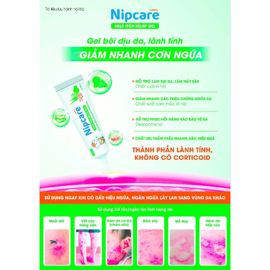 Gel bôi ngứa Nipcare tuýp to 15gr - Giảm ngứa, mẩn đỏ ngứa.