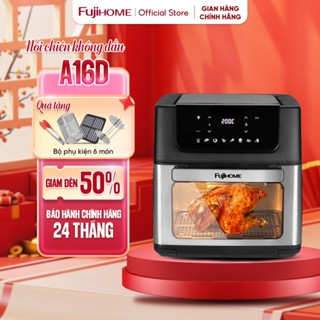 Nồi chiên không dầu 16L FUJIHOME Công suất 2100W, Lò Nướng Mini cảm ứng 3D menu 8 chế độ nấu sẵn quay gà nguyên con