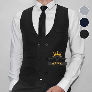 Áo Gile nam 6 nút màu Đen KING Ghi lê Khỉ Nữ Bigsize các màu Xanh Đen Đô Sọc Trắng Xám phối vest kaki cao cấp Z1-10