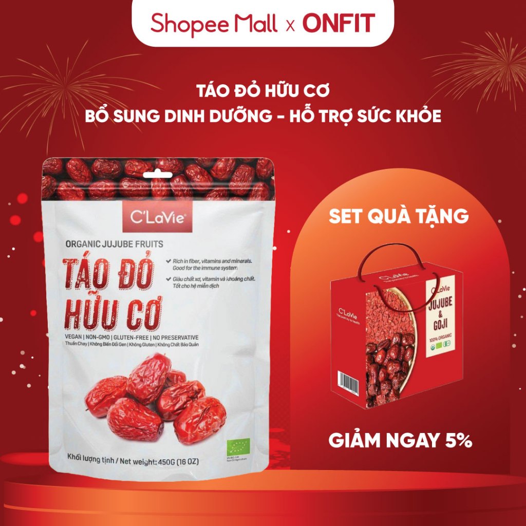 Táo Đỏ Hữu Cơ Hotan C'Lavie (450g) Quả To Đều Loại 1, Giàu Chất Xơ Dinh Dưỡng | ONFIT