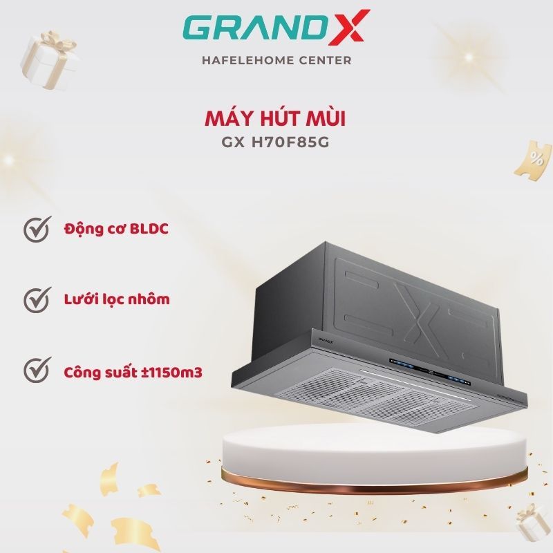 Máy hút mùi GrandX GX H70F85G - Khử Mùi Nhanh, Phù Hợp Mọi Gian Bếp