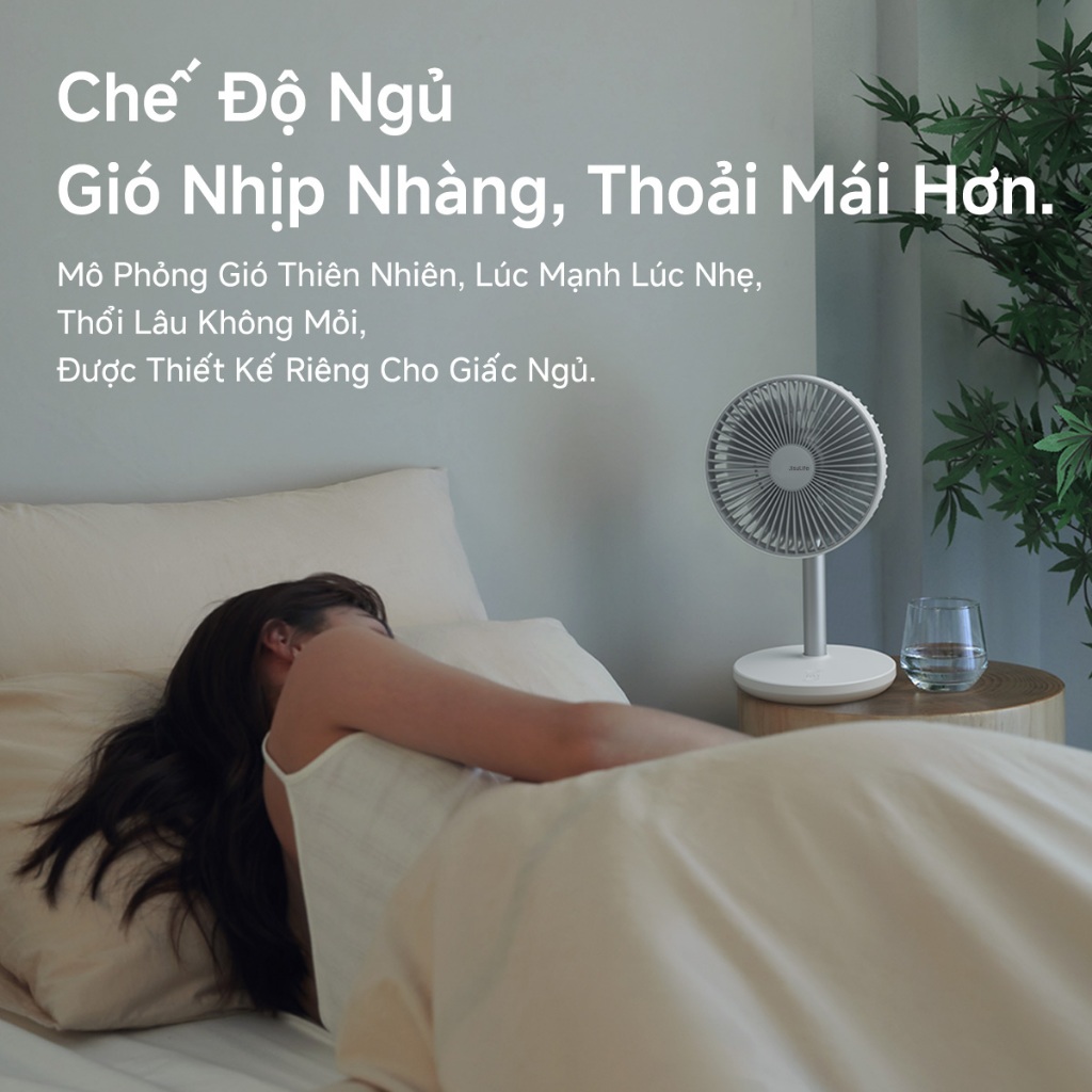 Quạt bàn JisuLife, pin 8000mAh, dùng 28h, sạc được, có thể kéo dài, quạt sàn đứng | BigBuy360 - bigbuy360.vn