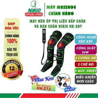 Máy massage chân nén ép trị liệu suy giãn tĩnh mạch chân Nikio NK-287, có nhiệt sưởi